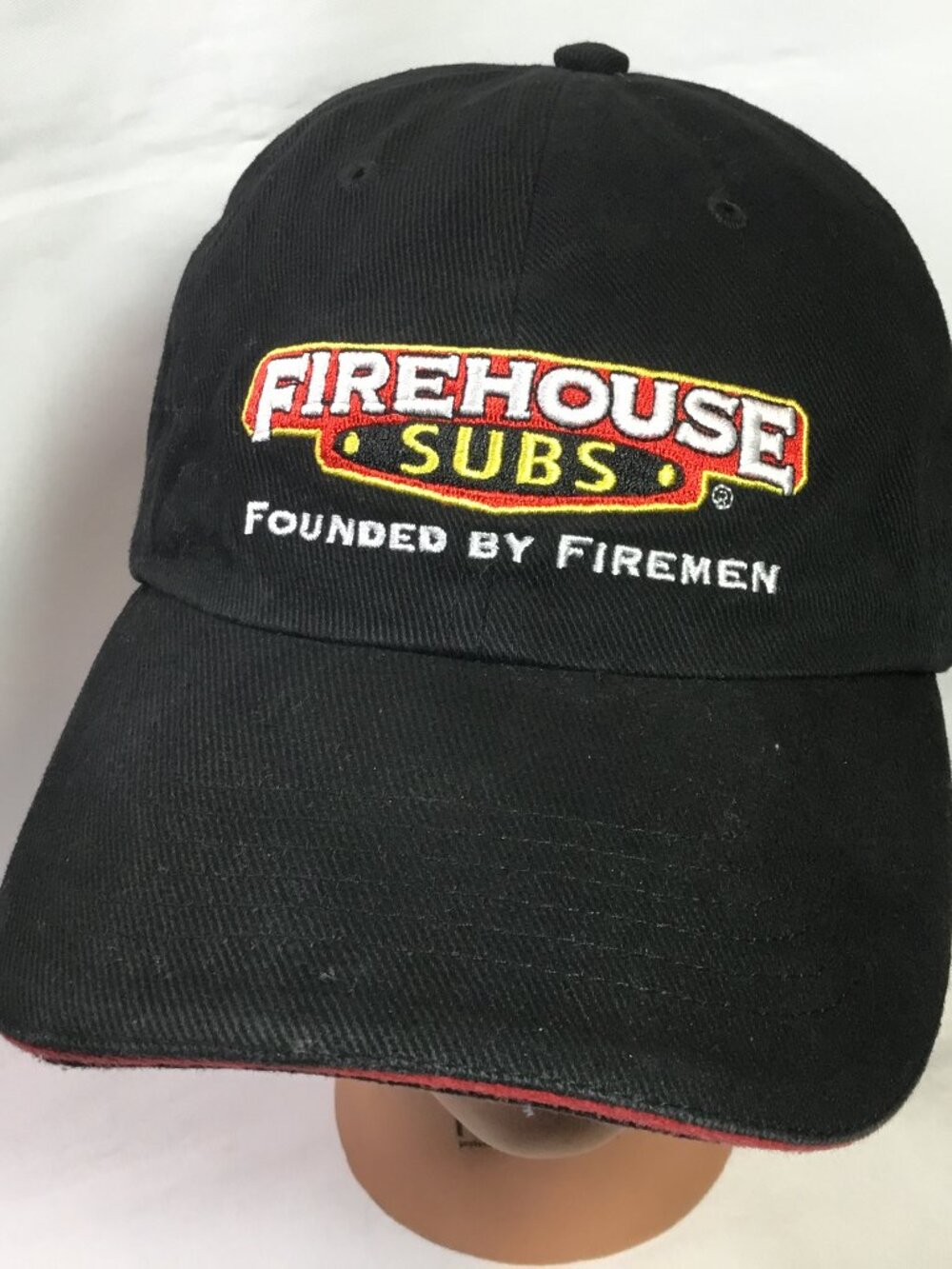 Firehouse Subs Cap Hat Employee Uniform Black Adjustable Strapback Embroidered